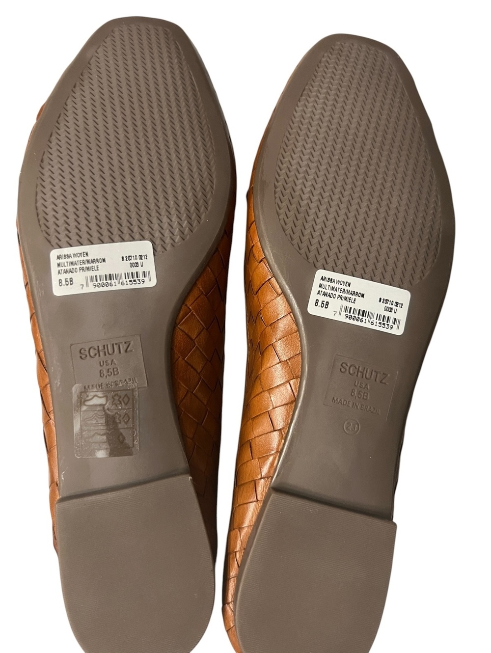 Schutz Arissa Woven Leather Ballet Flats Miele Brown 8.5 NIB - Picture 4 of 5